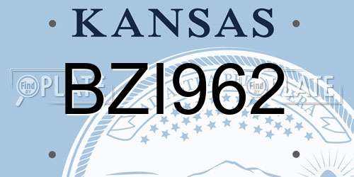 BZI962 Kansas License Plate