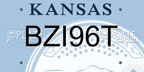 BZI96T Kansas License Plate