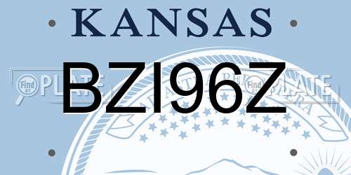 BZI96Z Kansas License Plate