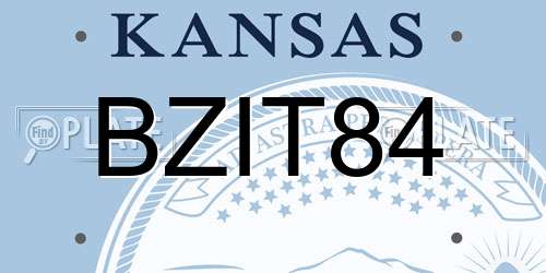 BZIT84 Kansas License Plate