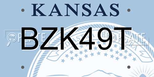BZK49T Kansas License Plate