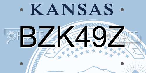 BZK49Z Kansas License Plate