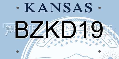 BZKD19 Kansas License Plate