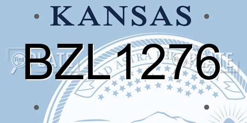 BZL1276 Kansas License Plate