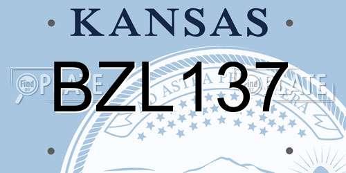 BZL137 Kansas License Plate