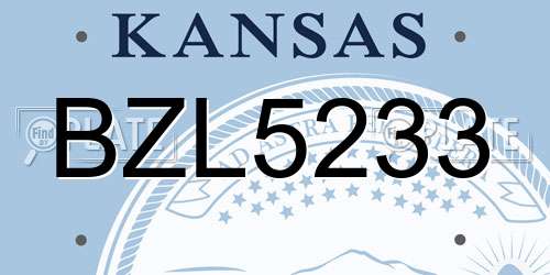 BZL5233 Kansas License Plate