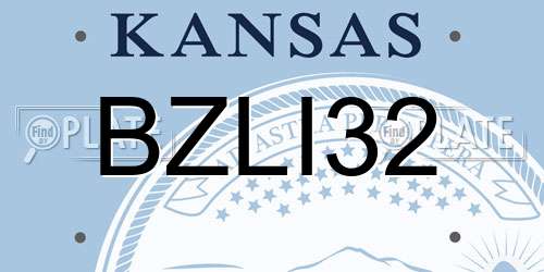 BZLI32 Kansas License Plate