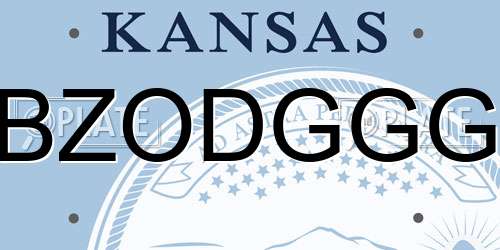 BZODGGG Kansas License Plate