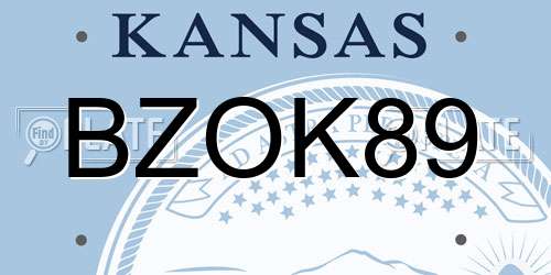 BZOK89 Kansas License Plate