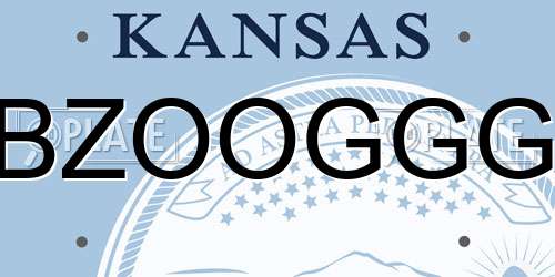 BZOOGGG Kansas License Plate