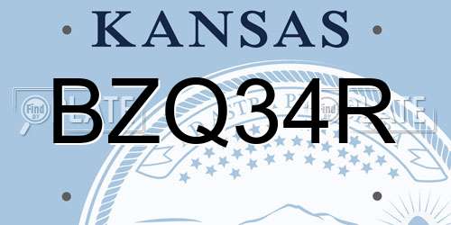 BZQ34R Kansas License Plate