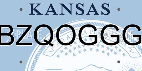 BZQOGGG Kansas License Plate