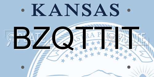 BZQTTIT Kansas License Plate