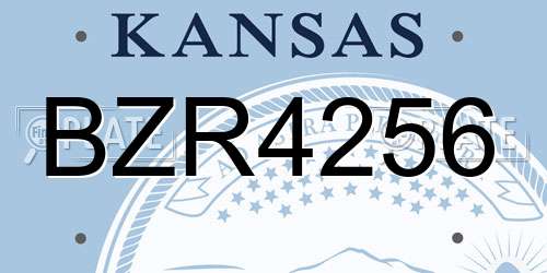 BZR4256 Kansas License Plate