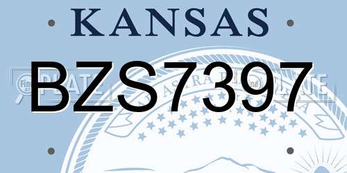 BZS7397 Kansas License Plate