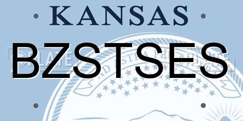 BZSTSES Kansas License Plate