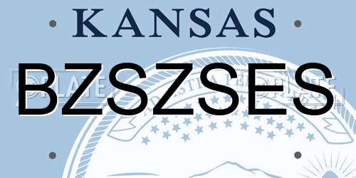 BZSZSES Kansas License Plate