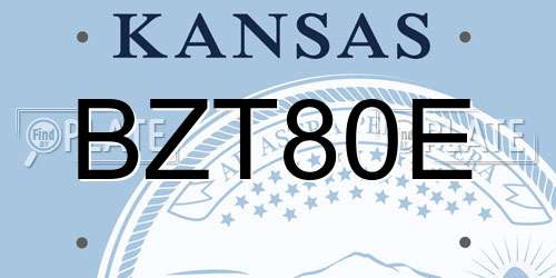 BZT80E Kansas License Plate