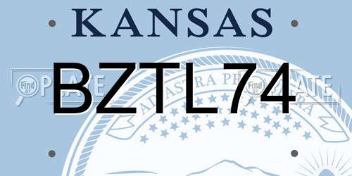 BZTL74 Kansas License Plate