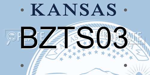 BZTS03 Kansas License Plate