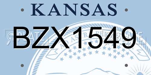 BZX1549 Kansas License Plate