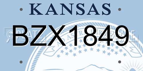 BZX1849 Kansas License Plate