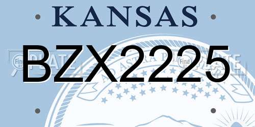 BZX2225 Kansas License Plate