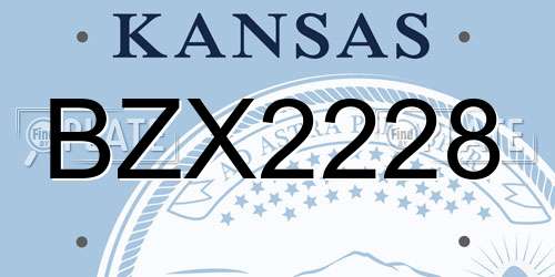 BZX2228 Kansas License Plate