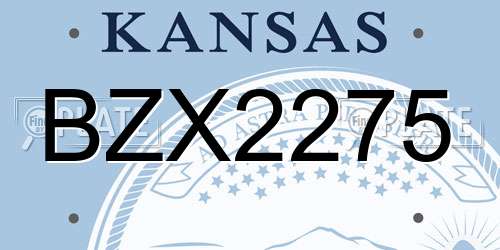 BZX2275 Kansas License Plate