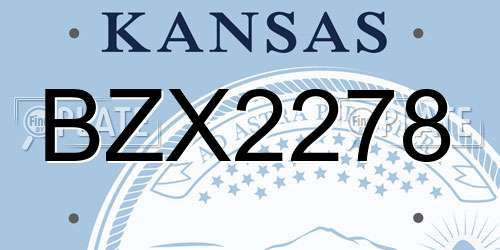 BZX2278 Kansas License Plate