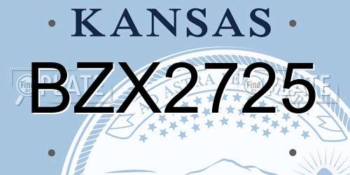 BZX2725 Kansas License Plate