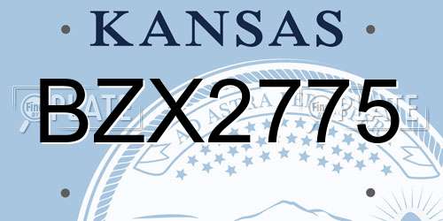 BZX2775 Kansas License Plate