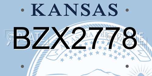 BZX2778 Kansas License Plate