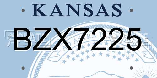 BZX7225 Kansas License Plate