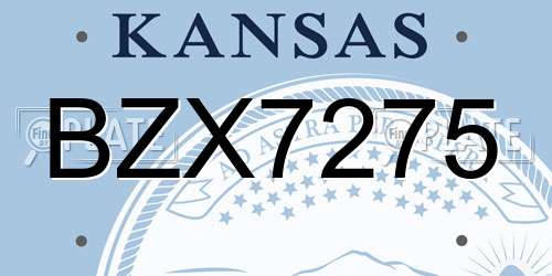BZX7275 Kansas License Plate