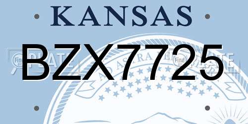 BZX7725 Kansas License Plate