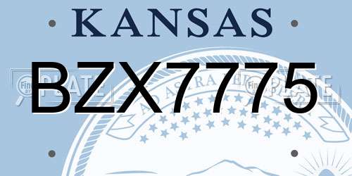 BZX7775 Kansas License Plate