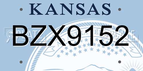 BZX9152 Kansas License Plate