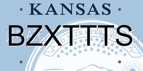 BZXTTTS Kansas License Plate