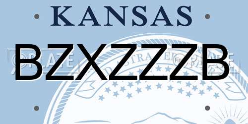 BZXZZZB Kansas License Plate