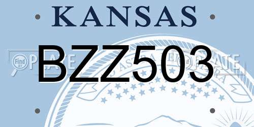 BZZ503 Kansas License Plate