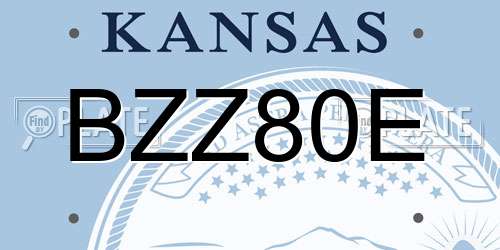 BZZ80E Kansas License Plate
