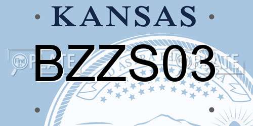 BZZS03 Kansas License Plate