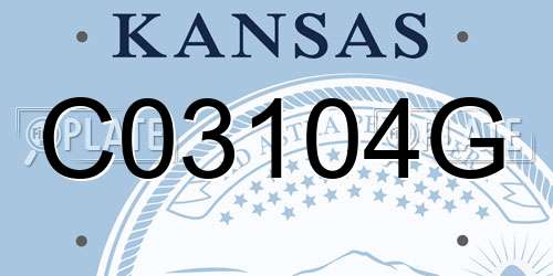 C03104G Kansas License Plate