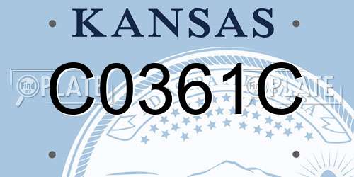 C0361C Kansas License Plate