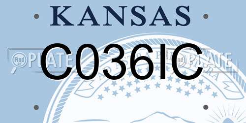 C036IC Kansas License Plate