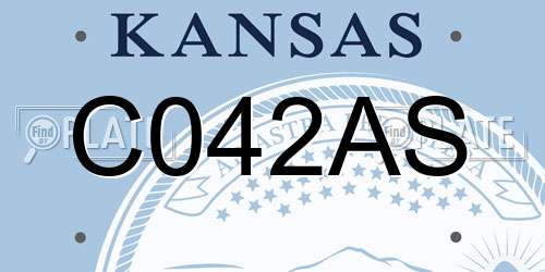C042AS Kansas License Plate