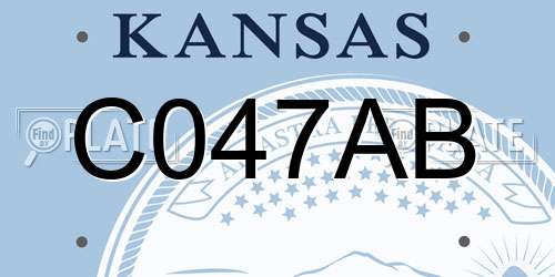 C047AB Kansas License Plate
