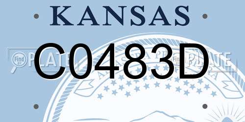 C0483D Kansas License Plate