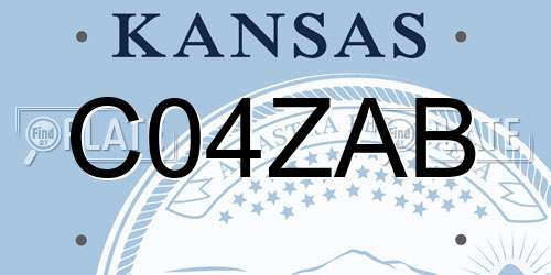 C04ZAB Kansas License Plate